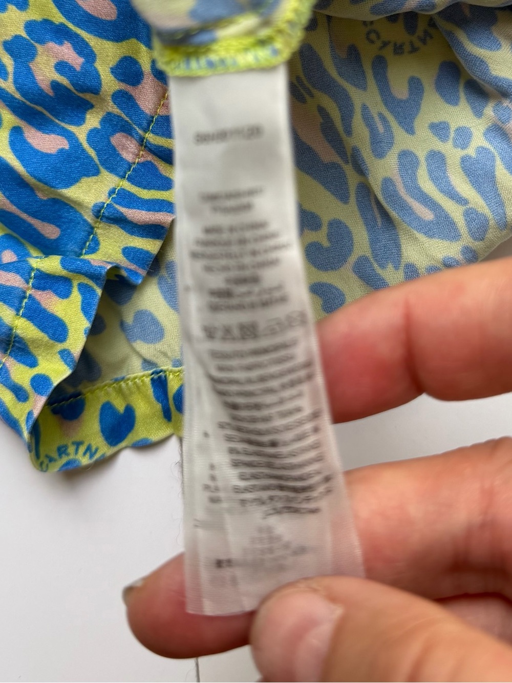 Stella McCartney Lime and Blue Leopard Satin Pajama Shirt - Picture 5 of 8